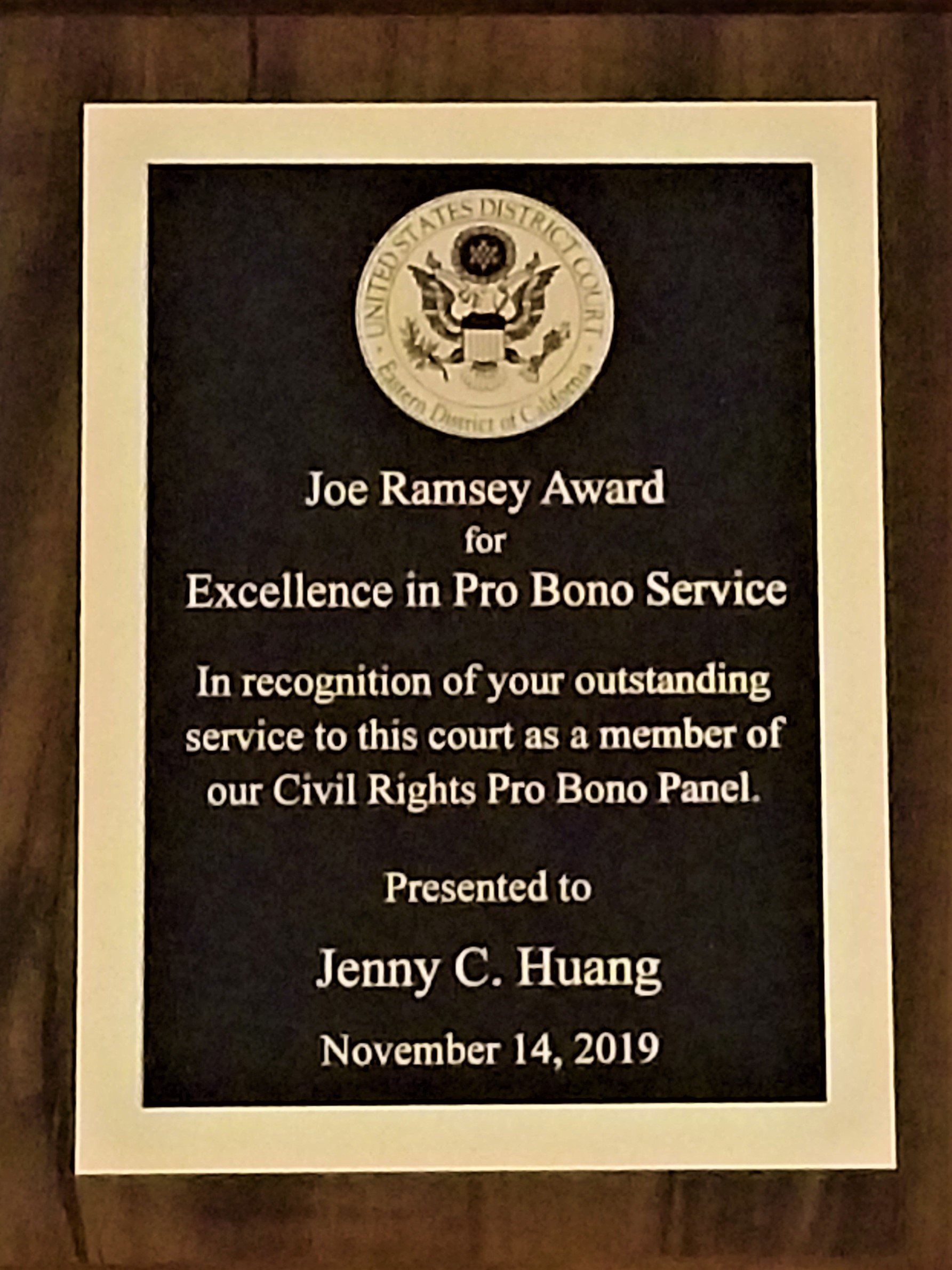 Pro Bono Panel Award 2019